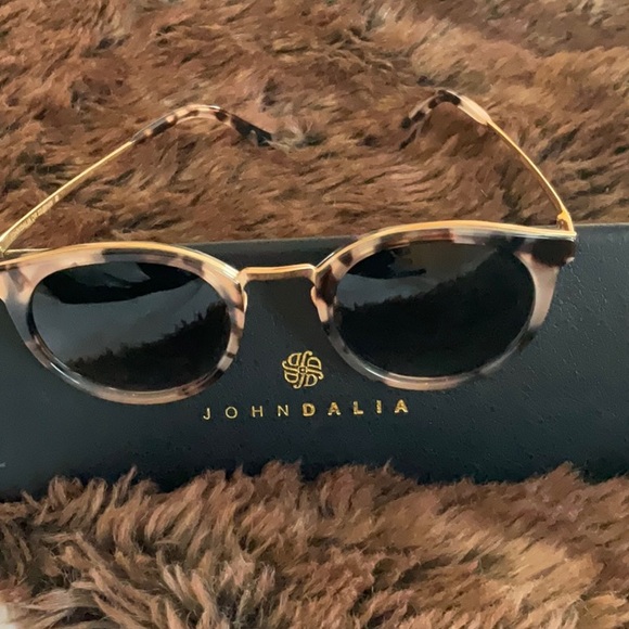 JOHN DALIA SUNGLASSES rose gold 22k tortoise frame handmade in France Charles B